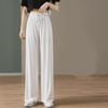 Women's High-Waist Ice Silk Wide-Leg Summer Pants – Lightweight, Loose, Straight, Anti-Mosquito Design.