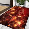 Christmas Star Flannel Door Mat Carpet, Five-Pointed Star Merry Christmas Print Non-Slip for Kitchen Living Room Decor