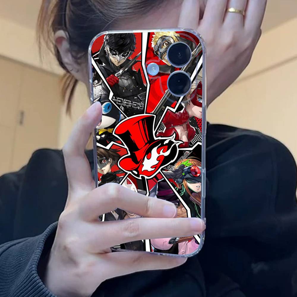 Game P-Persona 5 Cool Phone Case For iPhone 17 16 15 14 13 11 12 Pro Max Mini Plus Shockproof Transparent Soft TPU