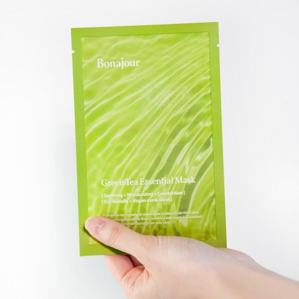 Bonajour Vegan Green Tea Essential Mask Pack 10 Sheets