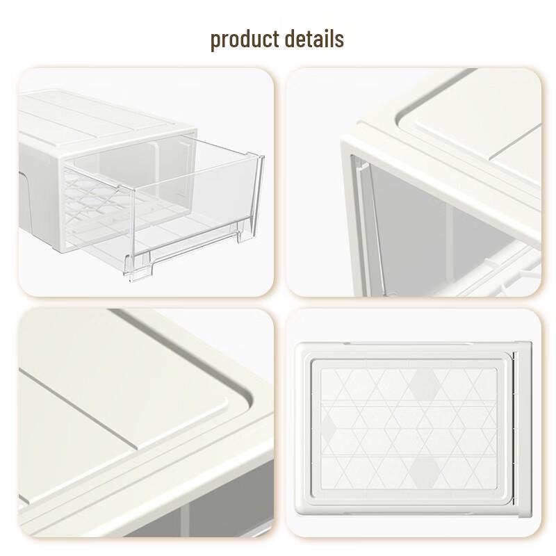 Pai Shi Long X-Large Thickened Transparent Drawer Storage Box, 3-Pack