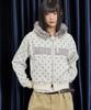 Waikei Moonlight Applique Fur Hooded Zip-Up Ivory