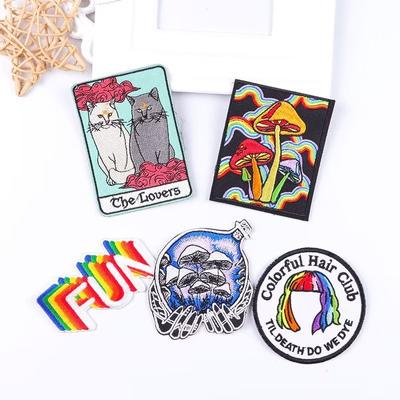 5 Pcs/pack  Fusible Embroidery Patch Iron On Patches For Clothing Thermoadhesive Patches For Jackets Jeans Backpack Ironable Sewing Patch