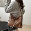 Leather Buckle Shoulder Bag New Design Women Backapck Casual Vintage Tote Bag  Lady
