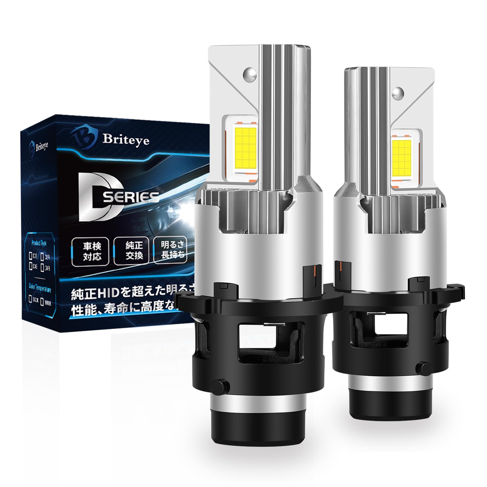 

Briteye D4R LED Inspection Same Brightness as 6500K Compatible with OEM HID No Genuine Pack of 2 [Industry First] Headlights, Compliant, OEM, White,