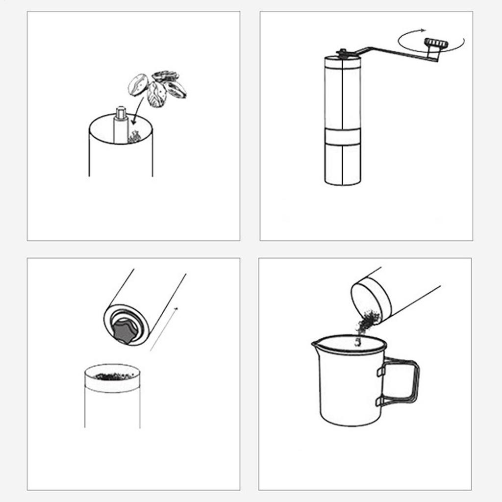 Coffee Bean Grinder Portable Hand Crank Coffee Grinding Machine Lightweight Mill Tool for Kitchen Backyard Party BBQ Camping