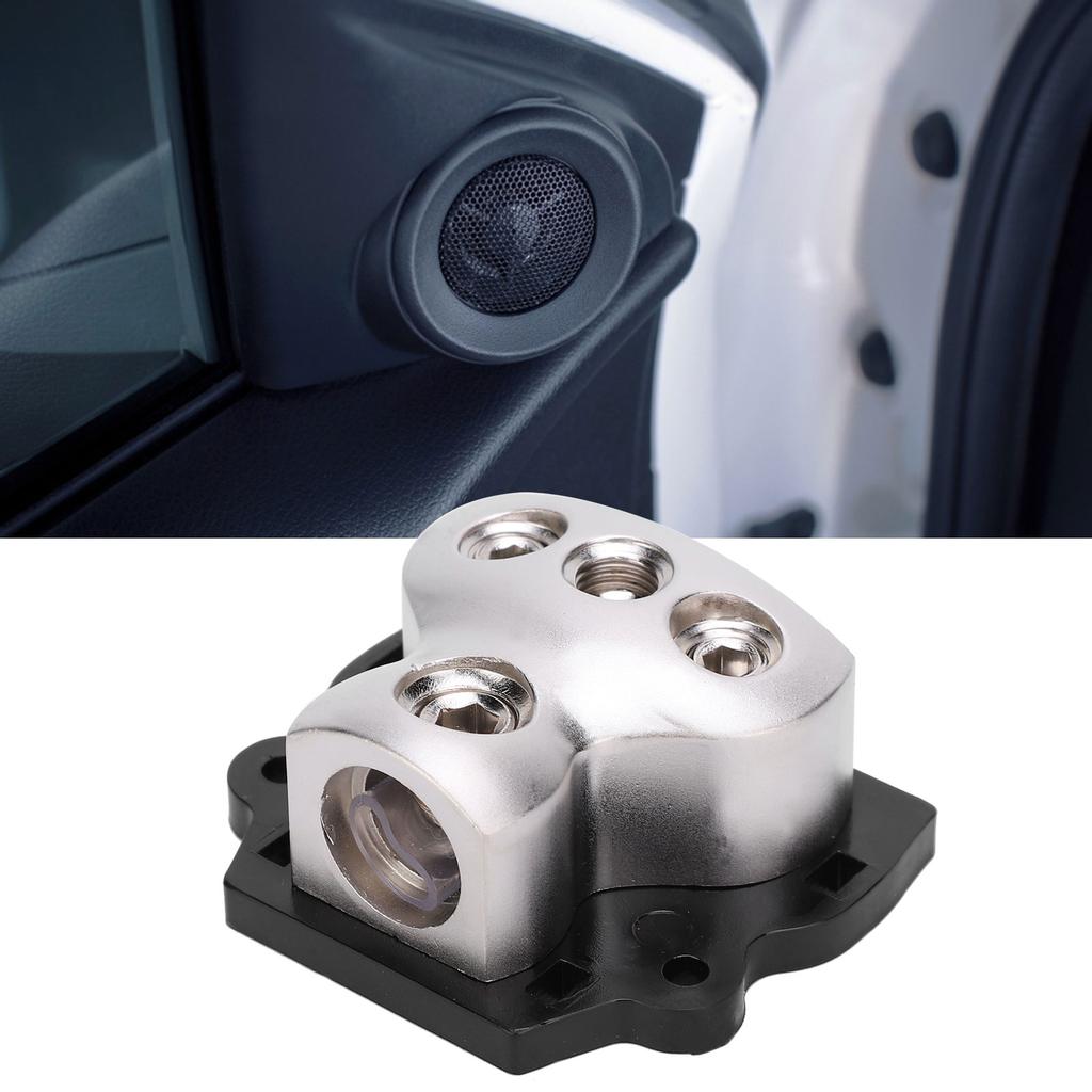 Zinklegering Hållare Distribution Bil Ljud Ström/Jordkabel Splitter Block 1 In 3 Ut