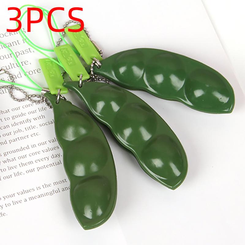 Edamame Peanut Stress Relief Squeezing Toy Unlimited Pea Bean Keychain Fidget Soft Candy Stress Gift Fidget Toy Stress Relief