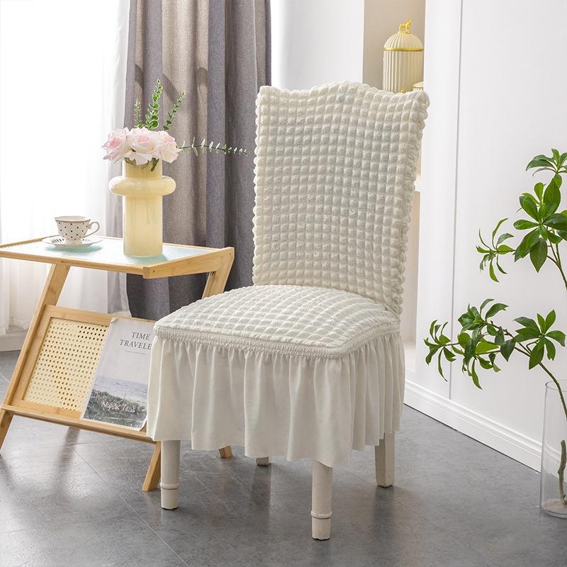 Thickened Seersucker Lace Chair Cover All In One Elastic All-purpose Hotel Banquet Table Chair Cover