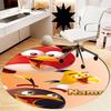 Custom Name Angry Birds Printed Round Rug Carpet Chair Rug Area Rug Entryway Doormats,for Office Chair Living Room Bedroom Kitchen Room.