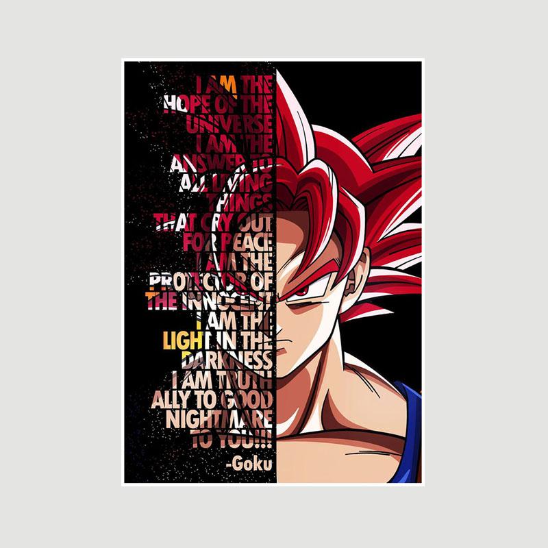 Vintage Inspirational Quote Poster Anime Finger Luffy Deku Posters White Paper Text Art Pictures Home Decor Bar Decoration Painting Interior Mural