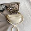 Women Vintage Solid Color Flap Small Saddle Shoulder Underarm Bag Fashion PU Leather Wide Strap Crossbody Bag Handbags Purses