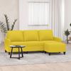 Vidaxl 3-Seater Sofa with Footstool, Light Yellow, 180 Cm, Fabric