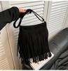 Niche suede bag women's new fashion versatile messenger bag popular fringed bucket bag