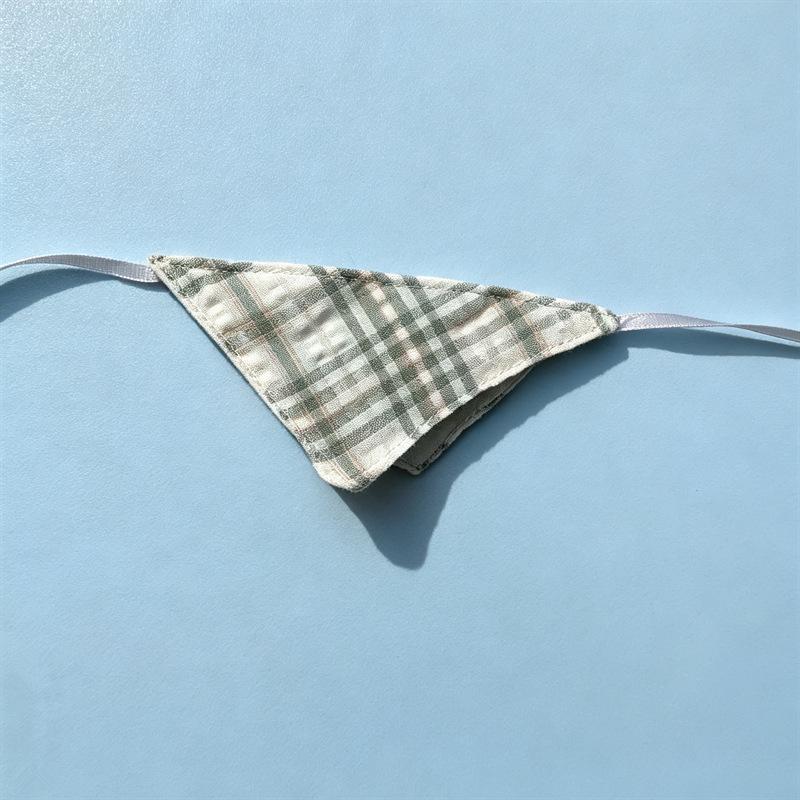 Baby Doll Triangle Scarf and Bib - Plaid/Solid Color Options