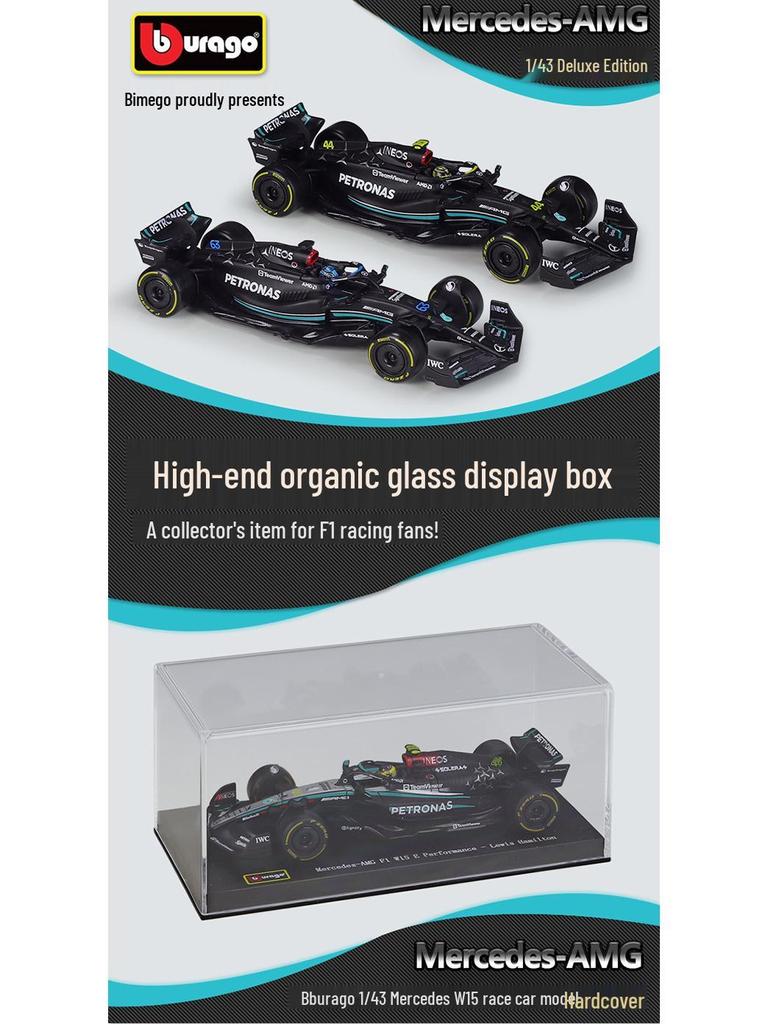 Bimego 1:43 Mercedes W15 F1 Racing Model with Acrylic Display Box