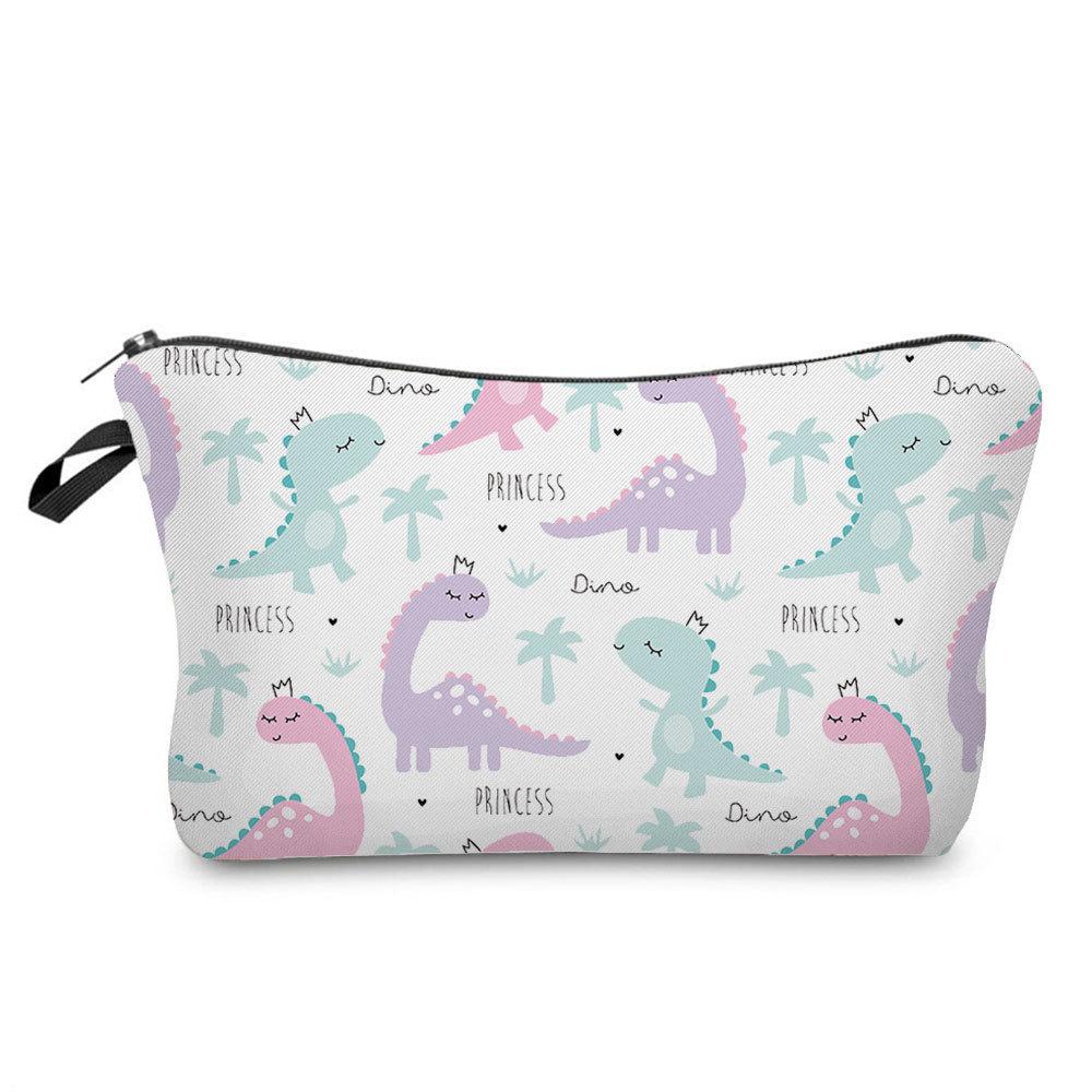 Women Dinosaur Print Cosmetic Bag Toiletries Organize Travel Storage Case