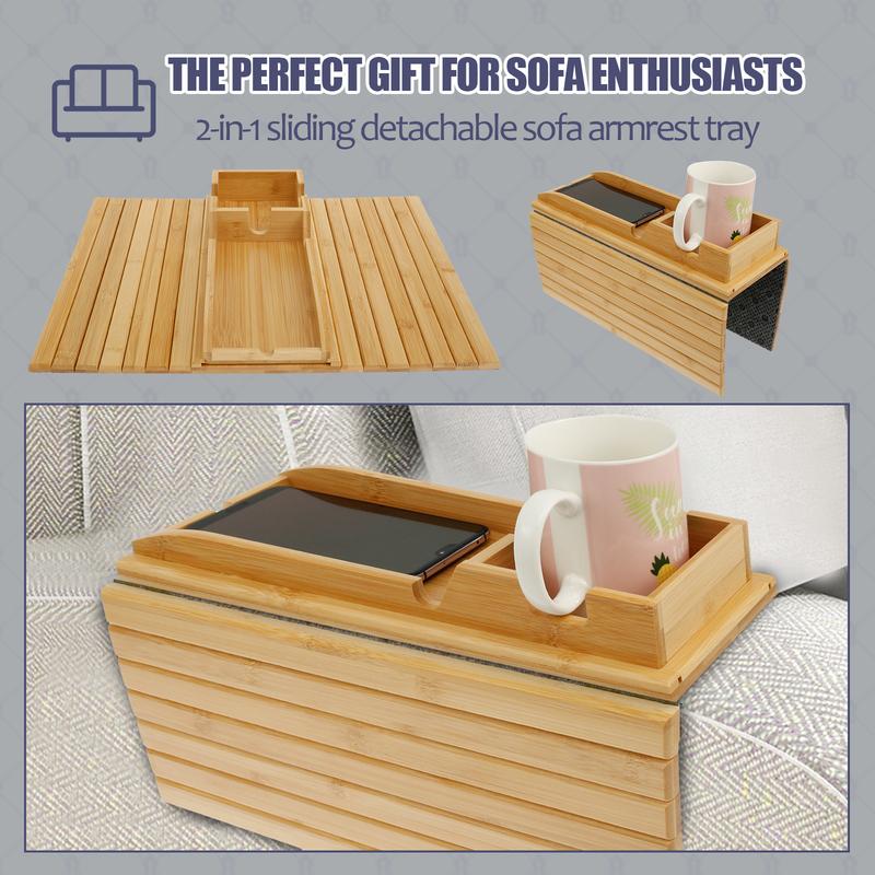 Couch Becherhalter Bambusholz Sofa Armlehnenablage Faltbarer Sofa Becherhalter Rutschfester Couch Arm Becherhalter Sofa Seitenablage