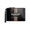 London England Icon Stripe Leather Clutch Black Smooth Leather Wristlet Pouch for Men Daily Party Travel 80307351