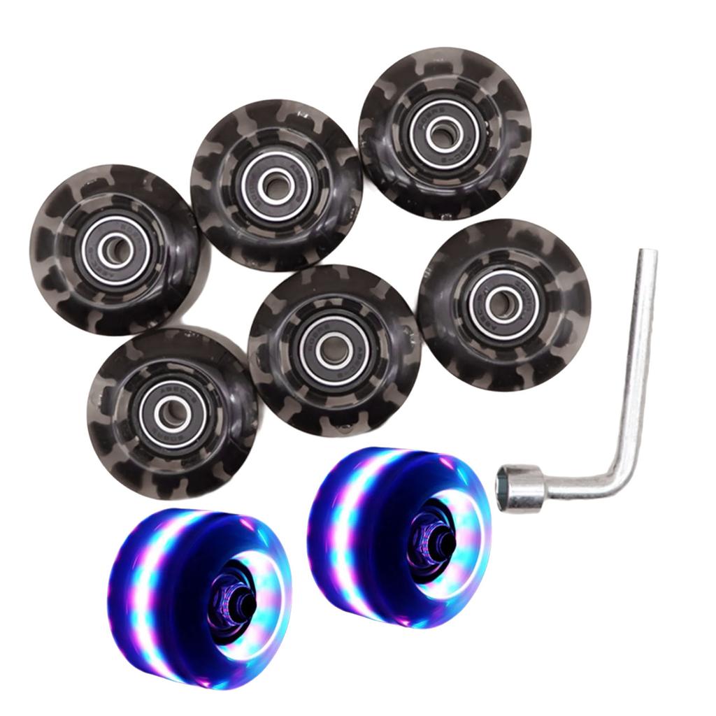 Quads Skate Replacement Wheels with Bearings, Roller Skate Wheels Wear Resistant Wheels for Double Row Skate Skateboard