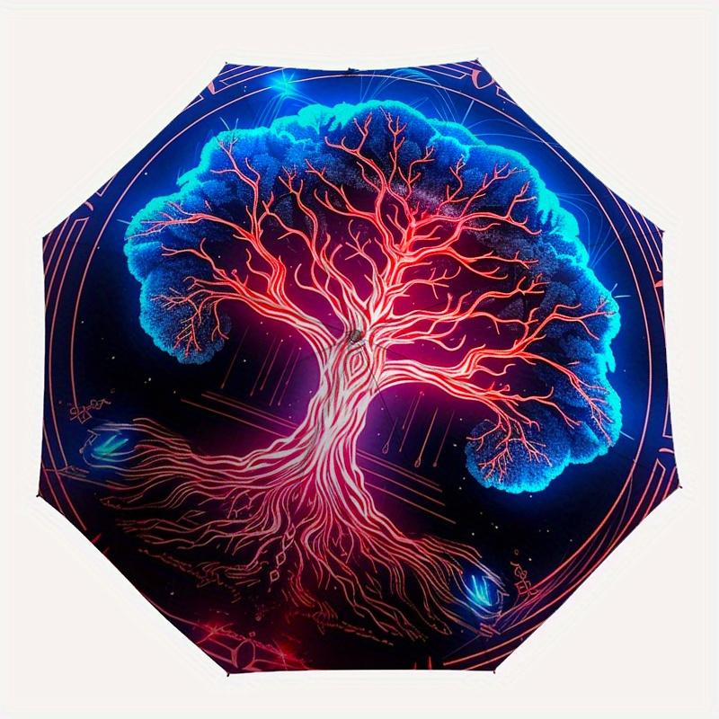 "Enchanted Tree of Life Wall Art: Mystical Decor for Your Space"Umbrella, Portable 3-Fold Compact Umbrella for Men & Women ES62