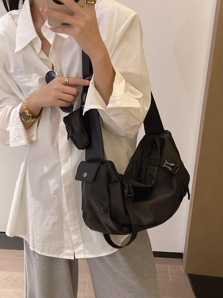 Men's Japanese Fashion Large-Capacity Workwear Messenger Bag - Hip-Hop Sports Shoulder Backpack & Women's Motorcycle Style