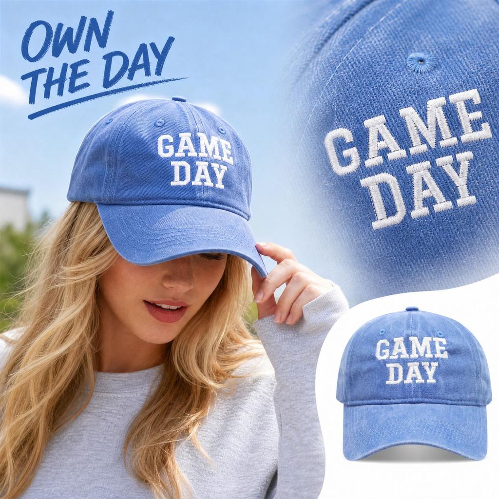 Unisex Retro Embroidered Letter Baseball Soft Casual Sun Hat for Men and Women