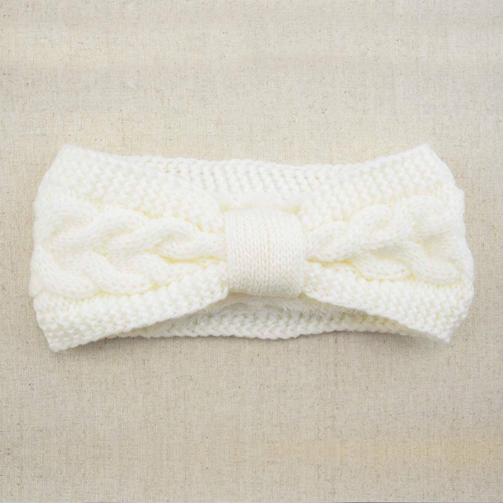 New Fuzzy Fleece Lined Headbands For Woman Solid Twists Bow Warm Hairband Elastic Sports Yoga Girls Hair Band Hair Accessories