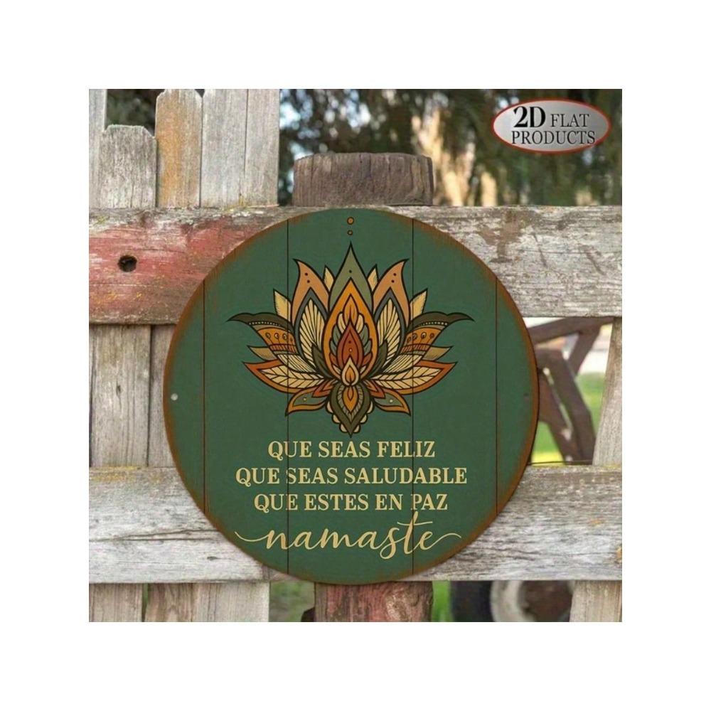 Vintage Round Metal Sign Happiness and Health Wall Art for Living Room Decor