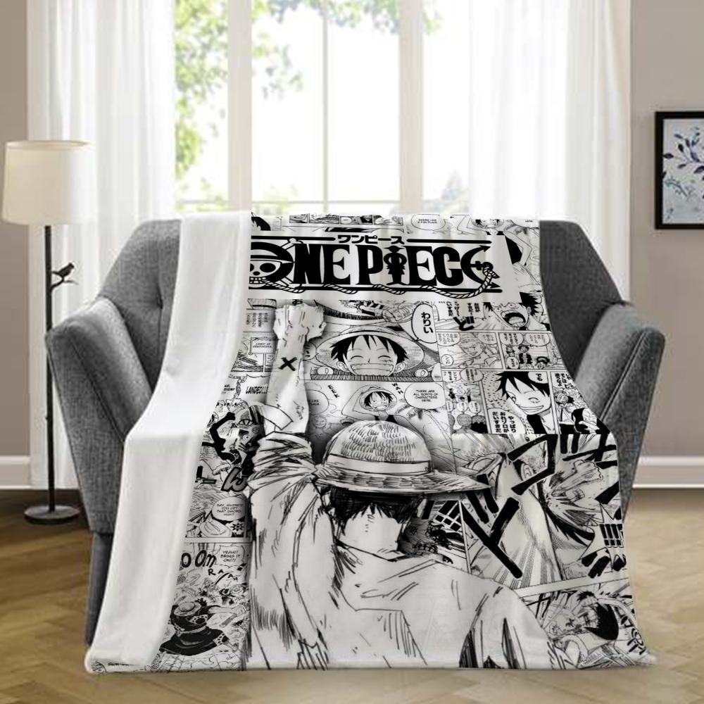 

1 шт. Аниме One Piece Плед Покрывало Эстетичный Портативный Домашний Путешествия Кемпинг Диван Пикник Толстый Теплый Фланелевый Плед 30x40in