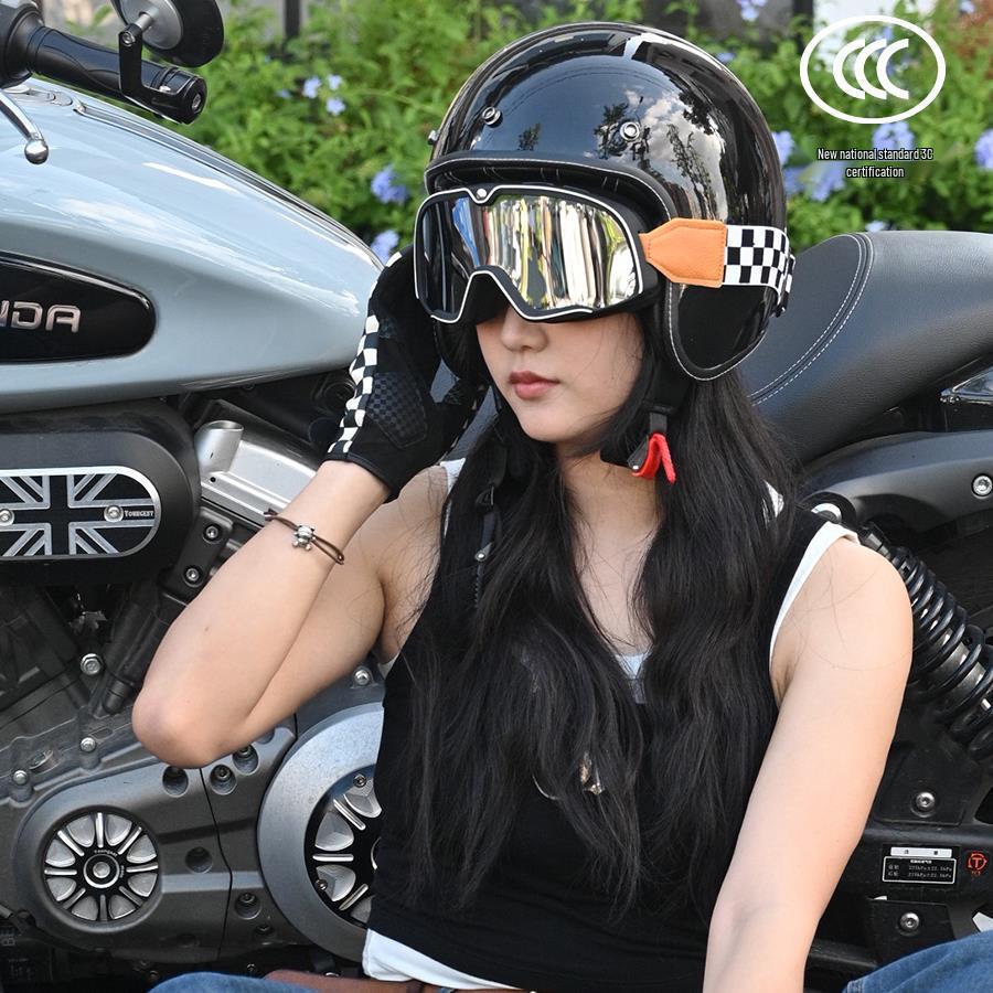 3C Certified Retro 3/4 Safety Helmet for Motorcycles & Electric Scooters – Unisex, All-Season