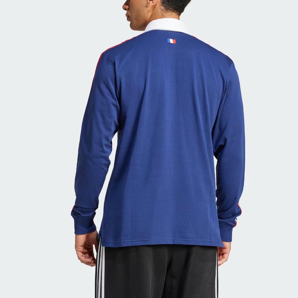 Adidas Ffr Culture Jsy Fashion Soft Pullover Long Sleeve Rugby Shirt Men Tops Dark-Blue JP0364