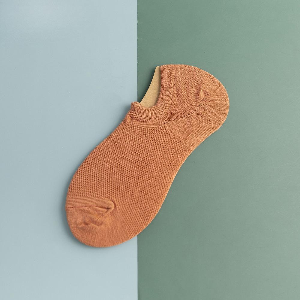 Men's Spring and Summer Thin Pure Color Sports Breathable Mesh Can Not Fall Off with The Boat Socks