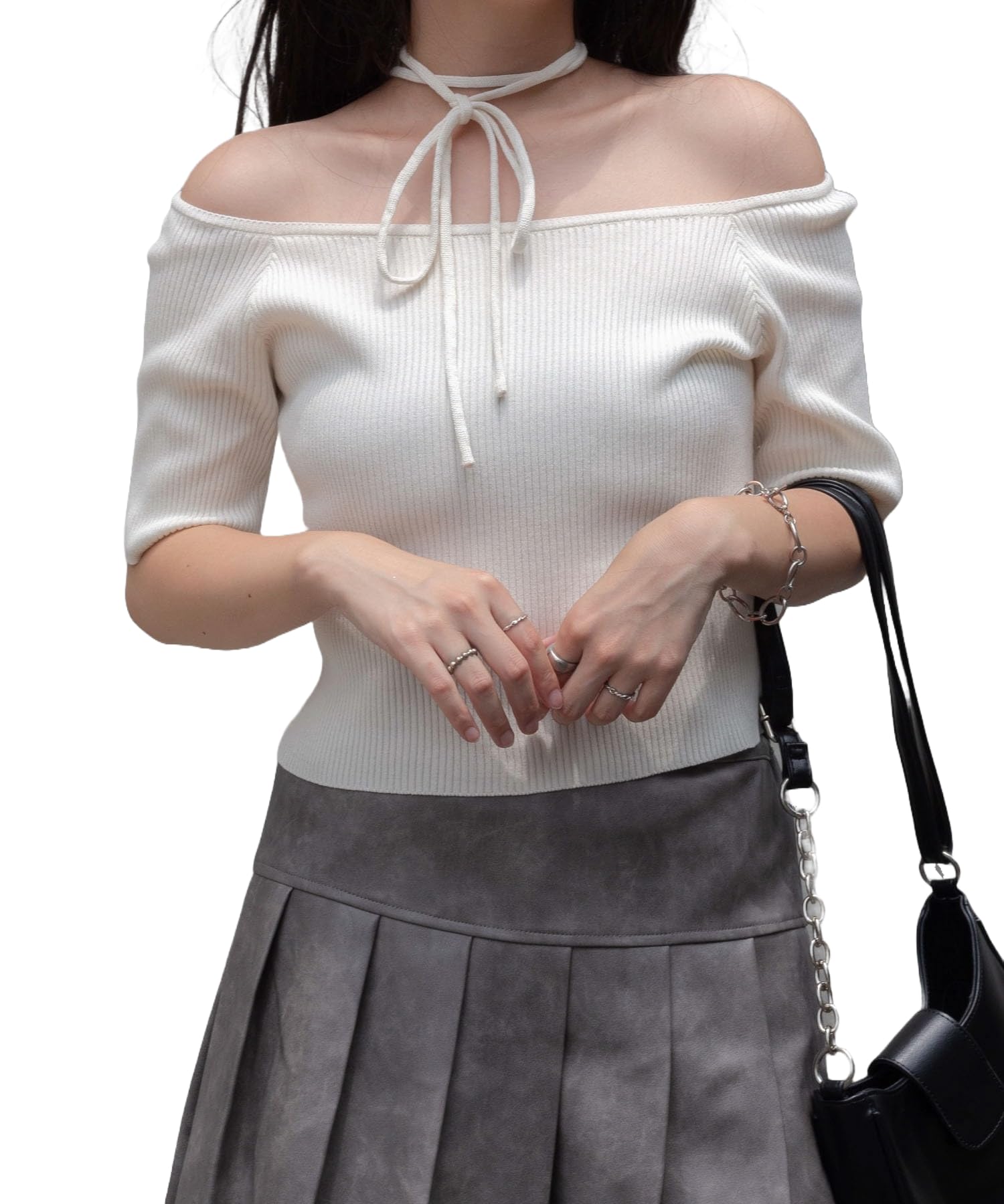 

WEGO Вязаный топ с чокером и коротким рукавом, летний, корейский размер, белый, с открытыми плечами, лента, рукав, одежда, девчачий, стиль, повседневный, подарок, женский, F, белый