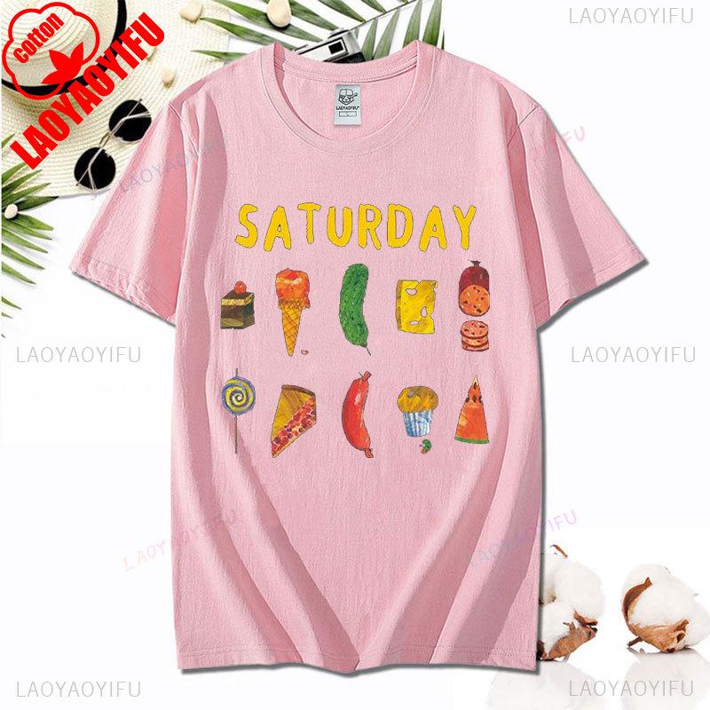 Tričko Unisex Hladová housenka Vtipné Tričko s potiskem pro milovníky knih Hladová housenka Ovoce Tričko Topy