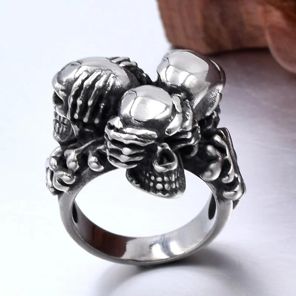 

2024 Vintage Versatile Domineering Men s Ring Personalized Trendy Punk Hip-hop Men s Design Zircon Birthday Gift Wholesale 13