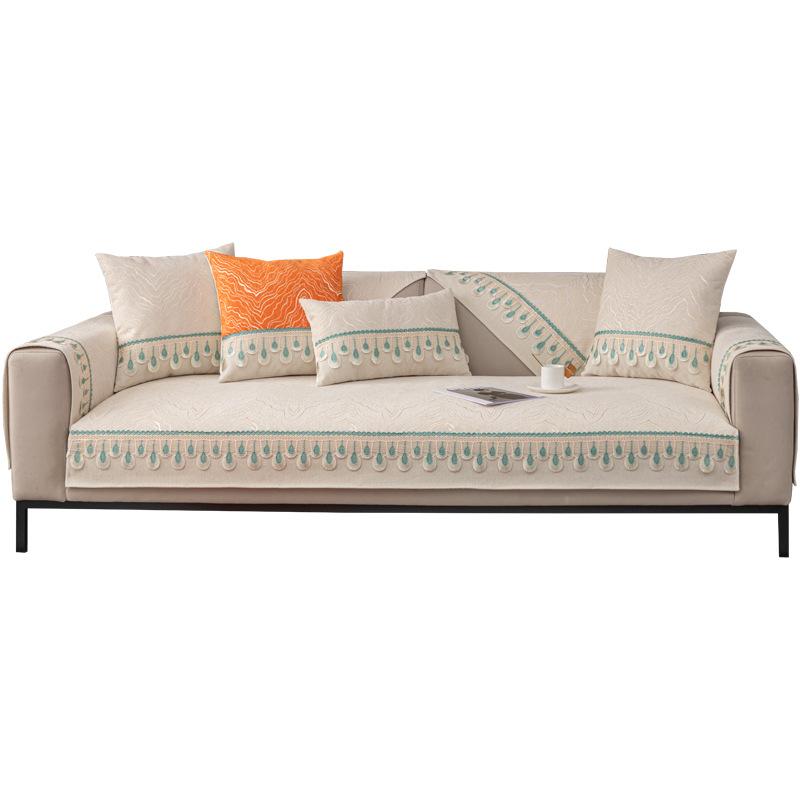 Erschwinglicher Luxus-Stil Modernes High-End-Leder-Sofa-Kissen Hochwertige Vier-Jahreszeiten-Allgemeinstoffe Rutschfester Bezug Überwurfhandtuch