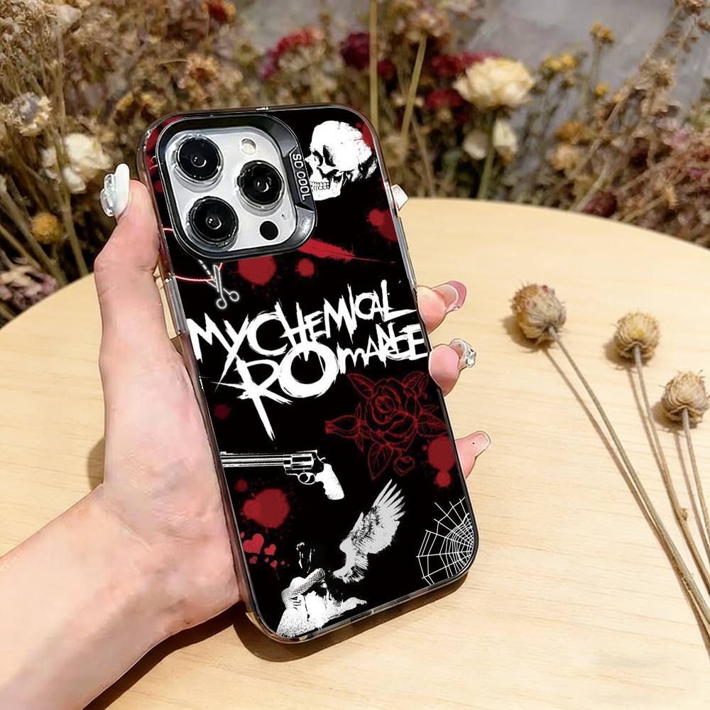 

Чехол для телефона My C-Chemical Romance Band для iPhone 17,16,15,14,13,12,11 Plus,Pro Max,XS,Цветная серебряная внутренняя крышка iPhone16Pro