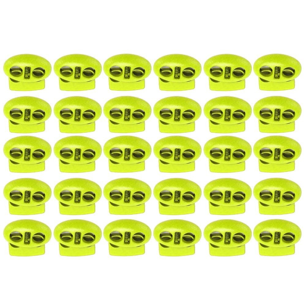 30pcs 17x15mm Spring Stopper Fasteners Double Hole Design Double Hole Toggles  For Drawstrings