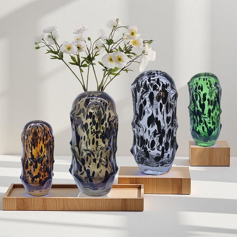 Glass Vase Irregular Wave Point Colorful Transparent Hydroponics Terrarium Flowerpot Flower Vase Room Decoration Accessories