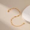 Womens Minimalist 18k Gold Plated Geometric Thin Chain Gold Bracelet