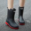 Women's Mid-Calf Rain Boots 2025 New Rubber Shoes Winter Rain Boots Cotton-Padded Warm-Keeping Waterproof Women's Non-Slip Shoes