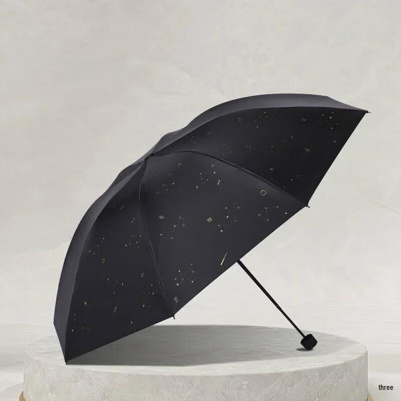 Heaven Umbrella Sparkling Stars 31102E Three-Fold Sun/Rain Umbrella