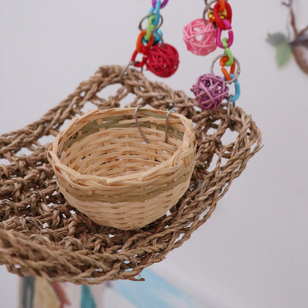 2Pcs Bamboo Bird House Handmade Parrot Cage Nature Craft Parakeet House Hummingbird