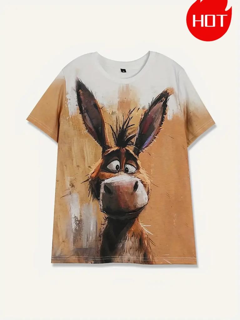 2025 New Fun Donkey T-shirts Animal 3d Print Men Woman Streetwear Casual Short Sleeve T Shirts Oversized Harajuku Kid Top Tees