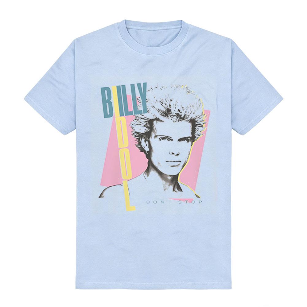 Billy Idol-Don't Stop Punk Pop Art Vintage Look Casual City Boy High Quality Soft Cotton Short Sleeve Graphic Printing Unisex