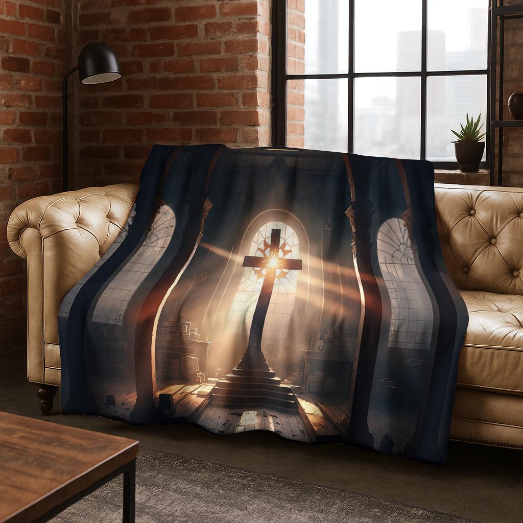 Christianity Pray Bible Cross Jesus Flannel Blanket Soft Warm Blanket for Bedroom Room Living Room Office Travel Camping Picnic