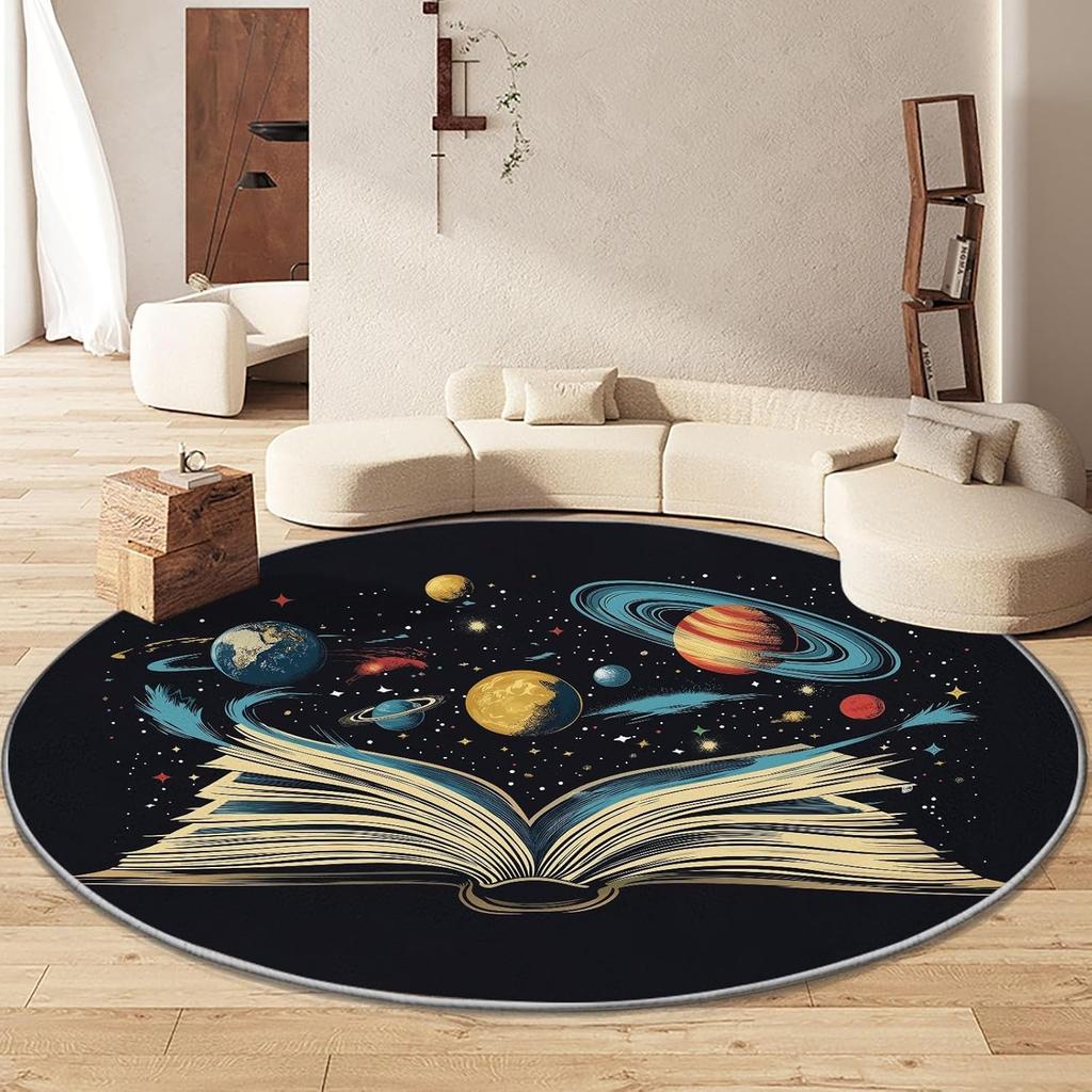 Cartoon Animal Bulldog Print Round Area Rug,Cartoon Animals Washable Circular Carpet Runner - Non Slip Circle Rug Carpet