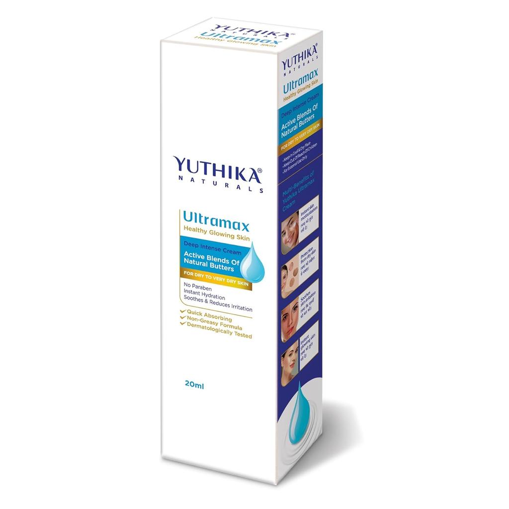 Yuthika Ultramax Deep Intense Moisturizing Cream 20ml for Dry Skin Men & Women Soft Hydration Non-Greasy