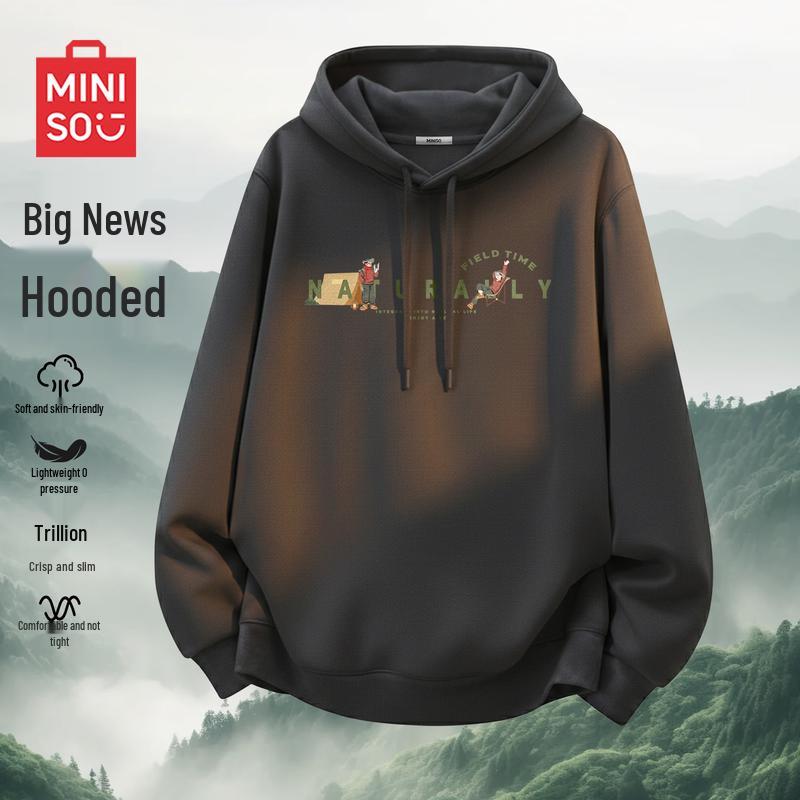 MINISO Men s Casual Hooded Pullover Sweatshirt 2XL